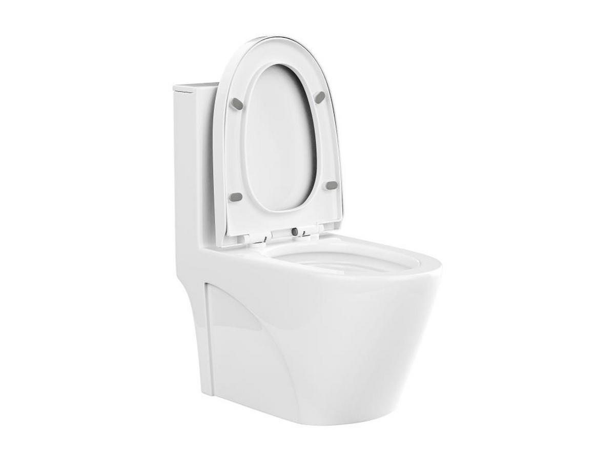 STAND-WC aus Keramik - Weiß glänzend - Ablauf waagerecht - NAGILAM - Weiß Hochglanz, Keramik (69/78.5/39cm) - Vente-Unique