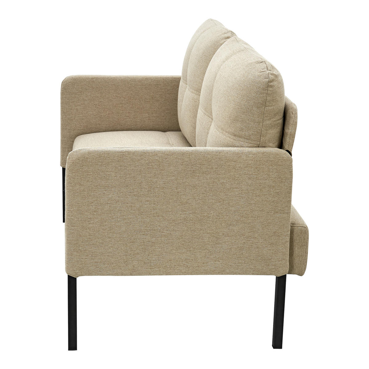 SOFA Reichling - Beige/Schwarz, Holz/Textil (119/77/69cm) - [en.casa]
