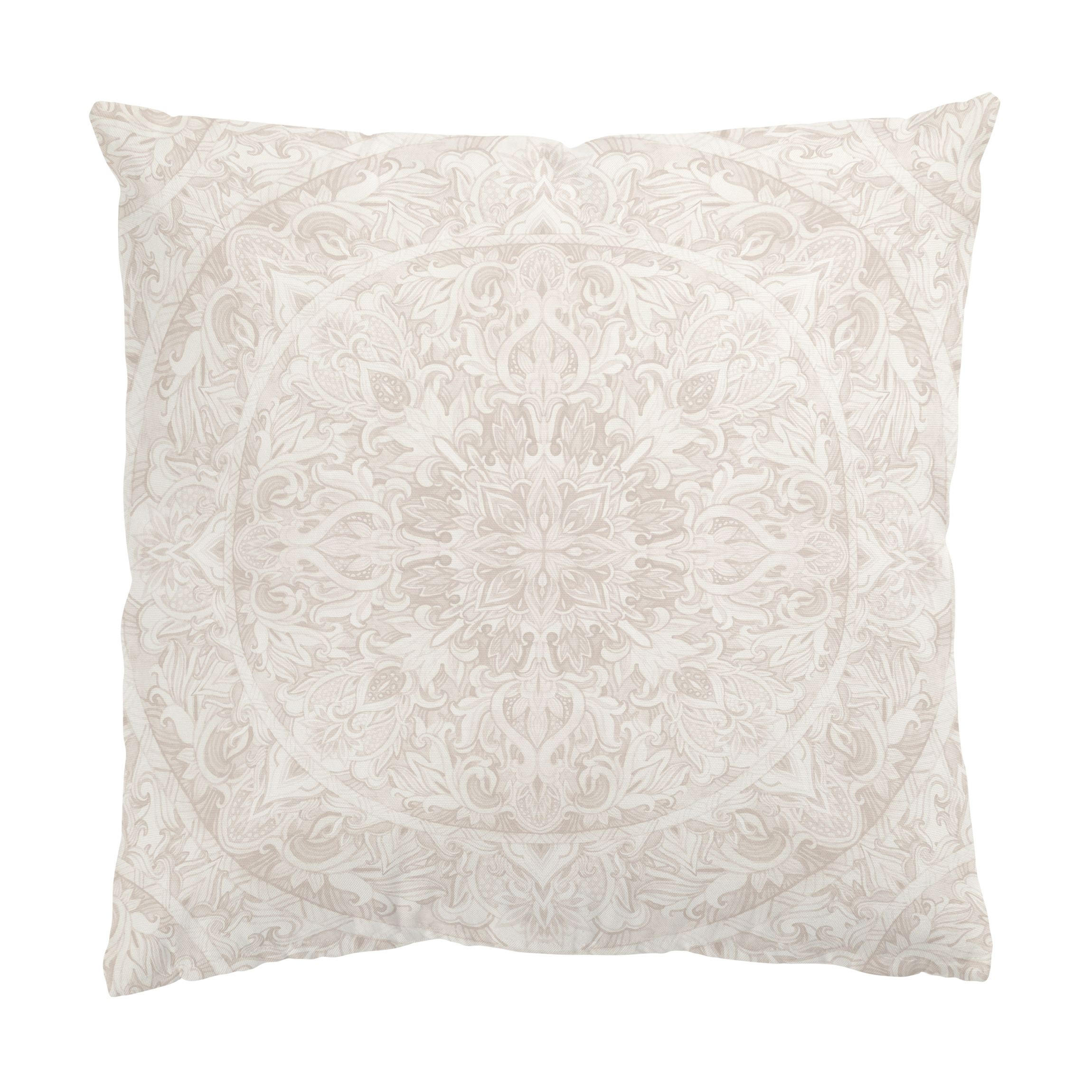 KISSENBEZUG Mandala Aquarell Ornament beige 40/40 cm - Eichefarben, Textil (40/40cm) - Bilderwelten