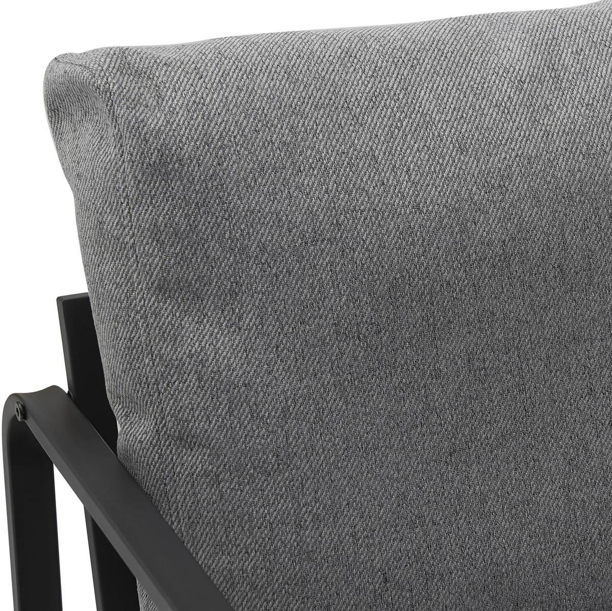 SESSEL Stoff dunkelgrau - Dunkelgrau/Schwarz, Textil/Metall (70/82/74cm) - CLP