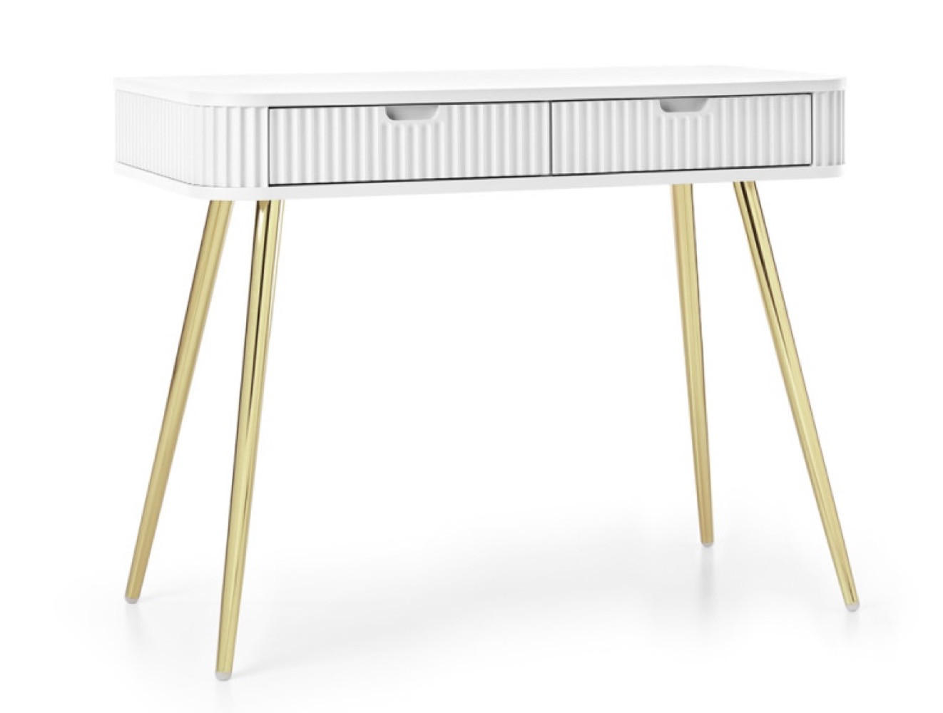 KONSOLENTISCH Weiß ZOJA Gefräst Mit Goldfarbenen Griffen - Weiß, Holzwerkstoff (49/49/80cm) - Sepro Meble