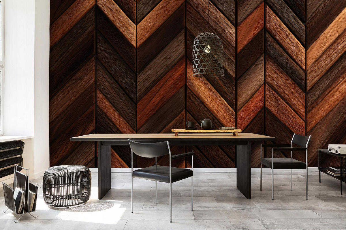 FOTOTAPETE Bretter Holz Braun 300x210 cm - Multicolor, Papier (300/210cm) - Wallarena