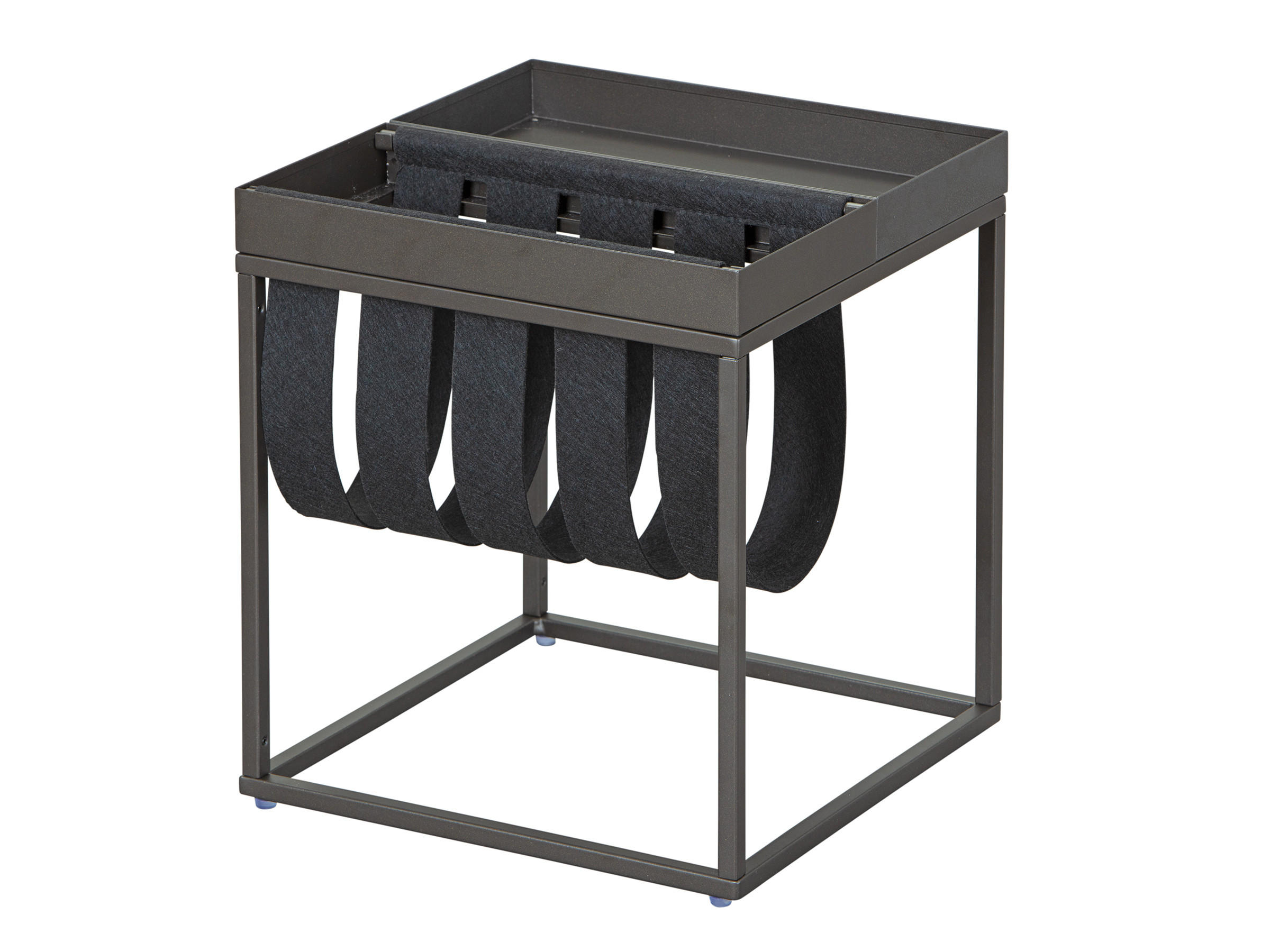COUCHTISCH mit Magazinhalter grau und schwarz - Grau, Holzwerkstoff (35/35/40cm) - ebuy24