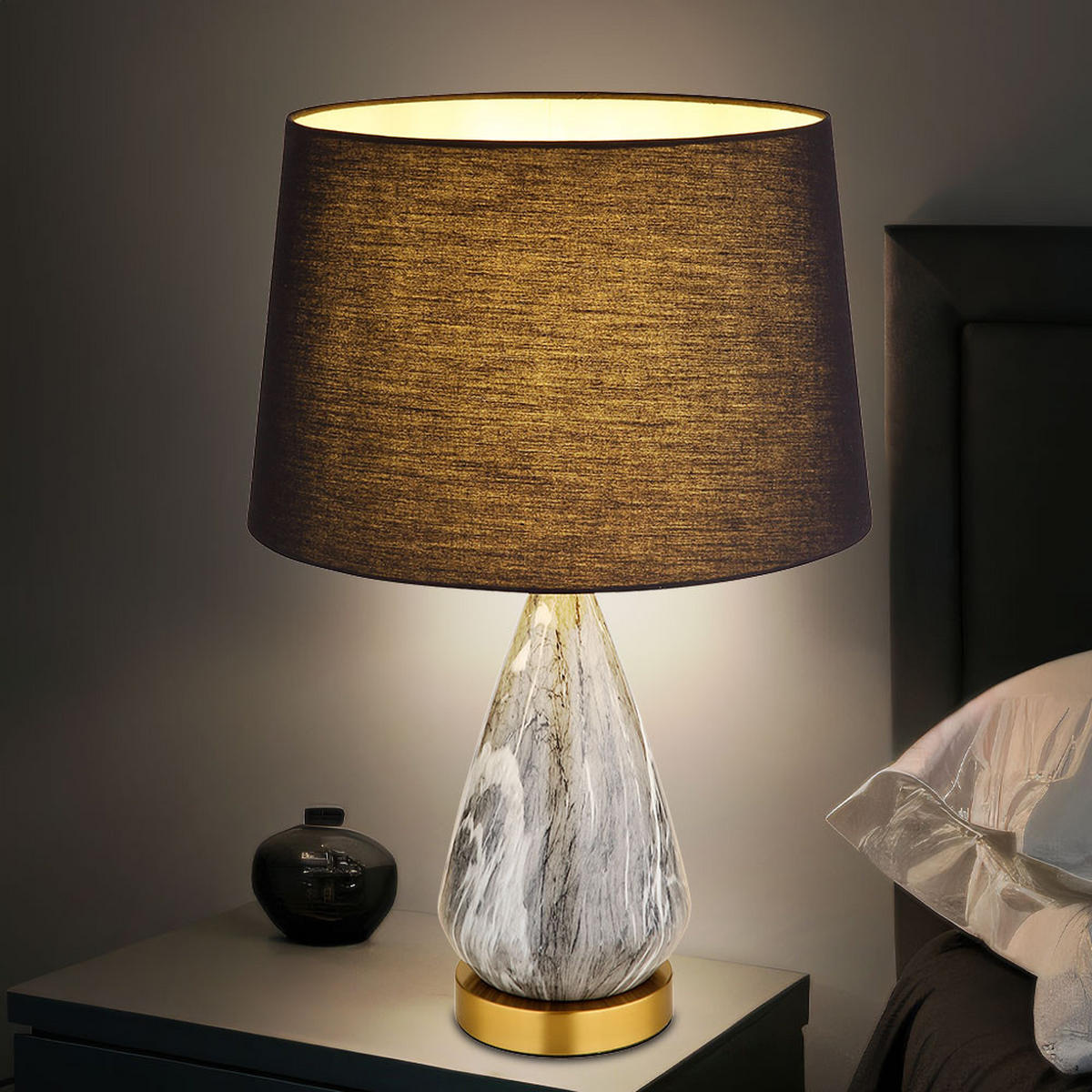 LED TISCHLEUCHTE Metall Schwarz - Schwarz, Metall (35/35/54cm) - Globo Lighting