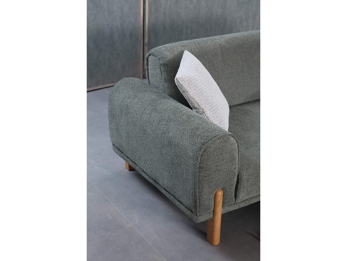 2 Sitzer SOFA Adonis Webstoff Graugrün - Salbeigrün, Holz/Textil (185/81/93cm)