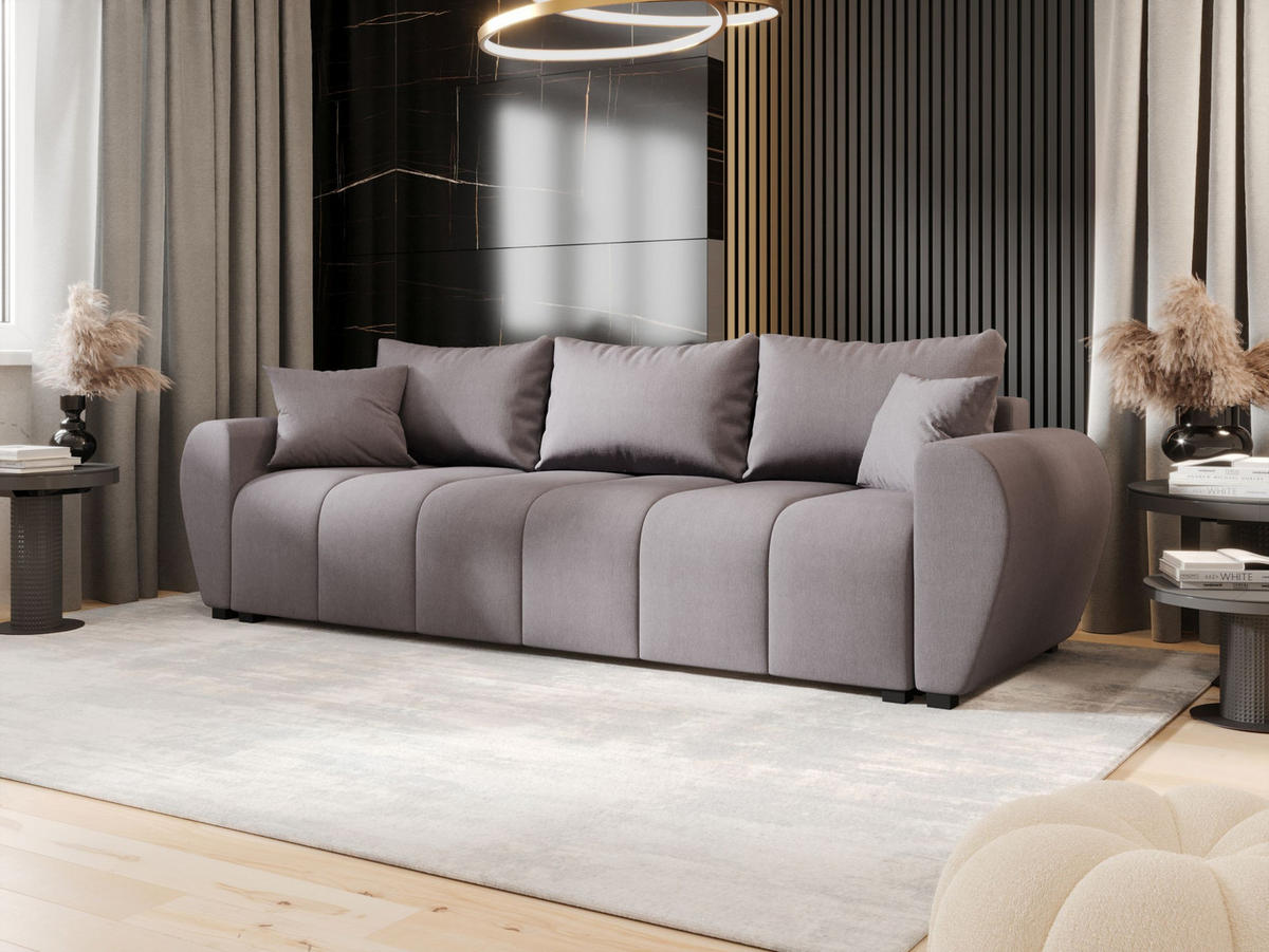 SOFA MOLISA mit Schlaffunktion COSMIC 160 mit Stauraum - Grau, Textil (86/82/246cm) - Bedante