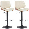 BARHOCKER 2er Set Lederlook Walnuss/Creme - Walnussfarben/Creme, Textil/Metall (50/94/50cm) - CLP