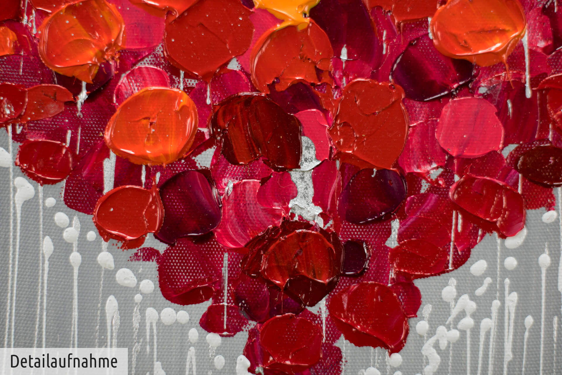 ACRYLBILD HANDGEMALT 30/30 cm - Rot/Silberfarben, Holz/Textil (0.46/30cm) - KUNSTLOFT
