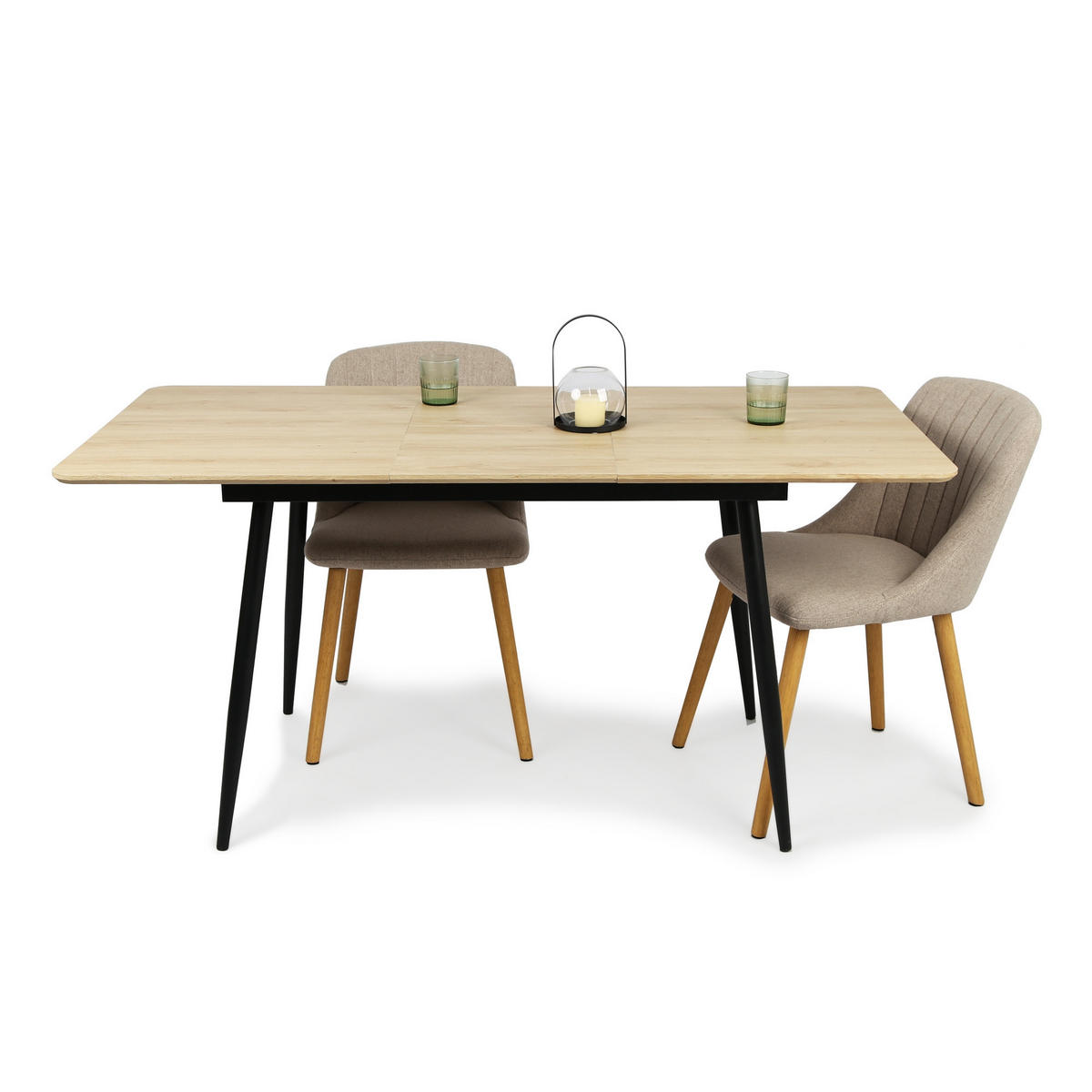 ESSTISCH ausziehbar von 120 bis 160 cm in Eiche hell - Hellbraun, Holzwerkstoff (80/120/75cm) - Home Collective