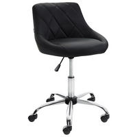 HOCKER Lederlook schwarz - Chromfarben/Schwarz, Textil/Metall (47/71/49cm) - CLP