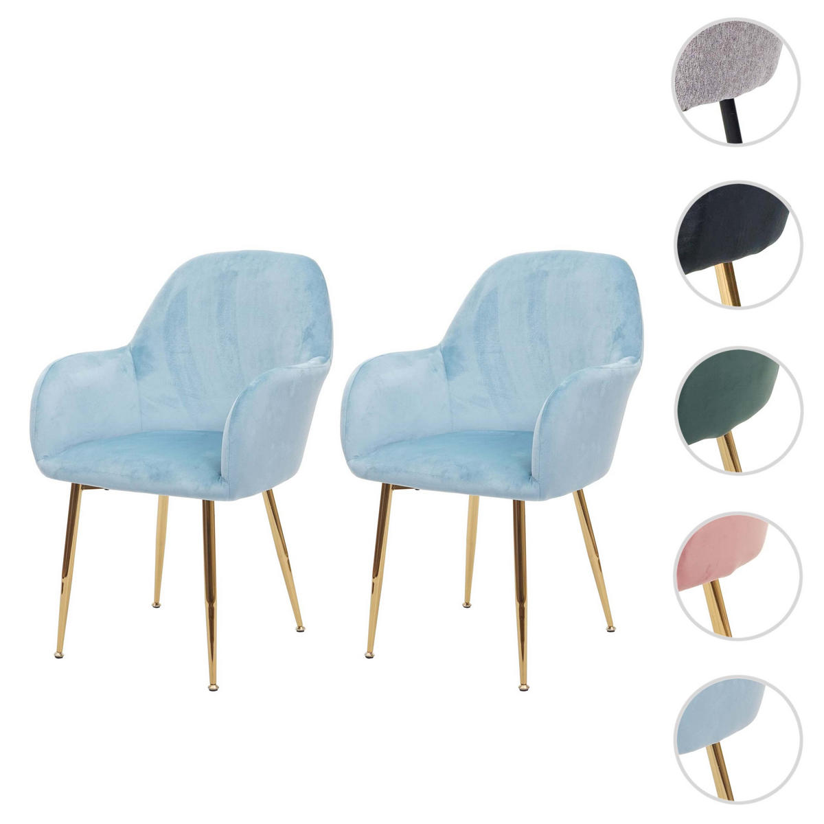 ESSZIMMERSTUHL Hellblau 2er-Set - Hellblau, Textil (57/83/57cm) - MCW