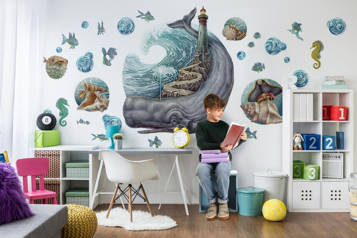 WANDAUFKLEBER 100x118cm - Zeichentricktiere - Multicolor, Kunststoff (100/118/0.1cm) - Wallfluent