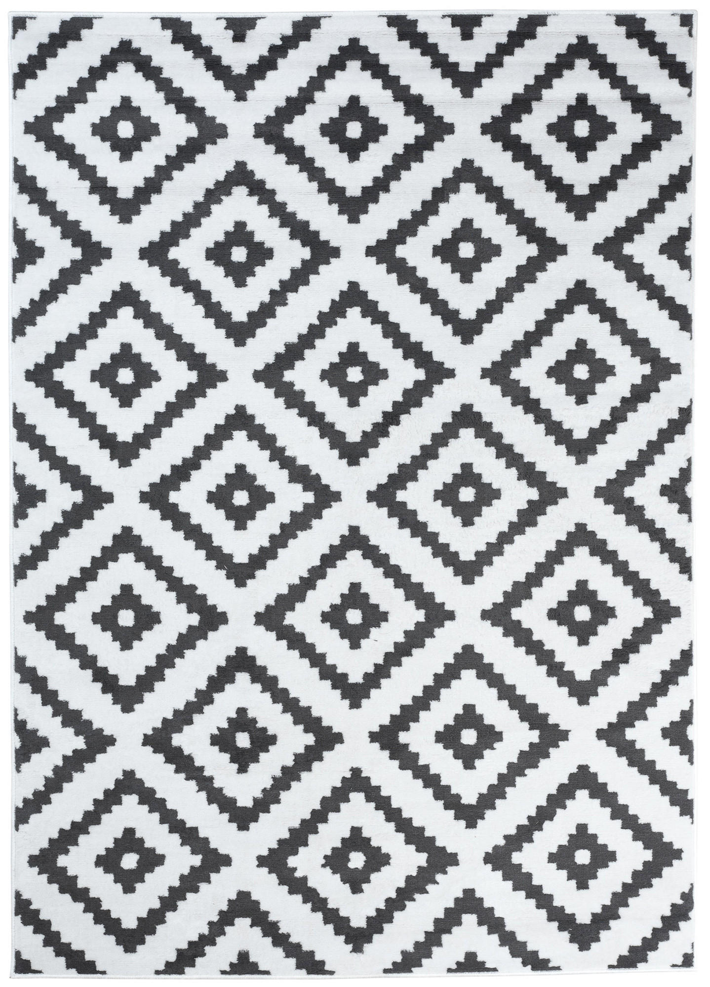 TEPPICH LUXURY Weiß Marokkanisch Karo 140/200 cm - Weiß, Textil (140/200cm) - Tapiso