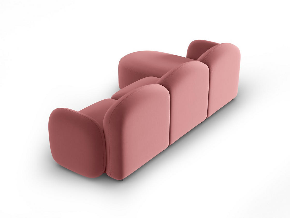 ECKSOFA rechts Blair aus Samt lachs 4 Sitzplätze - Pink, Textil (155/272cm) - Micadoni