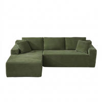 ECKSOFA 252.5/163/65 cm Grün mit Chaiselongue, Rechte Seite - Grün, Textil (252.5/163cm) - Oxeza