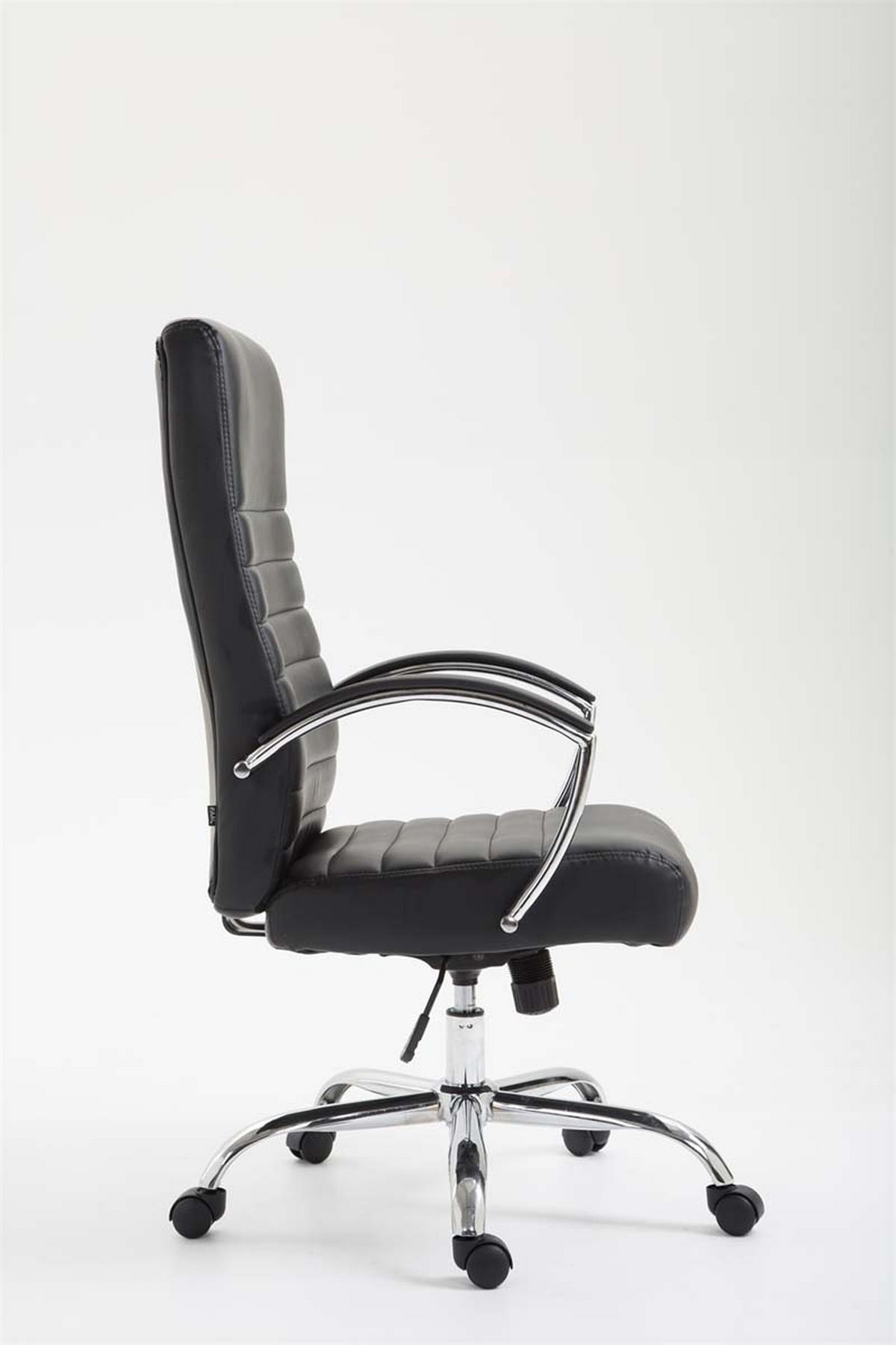 BÜROSTUHL Vallon, Kunstleder Schwarz - Schwarz, Textil/Metall (60/118/68cm) - TPFLiving