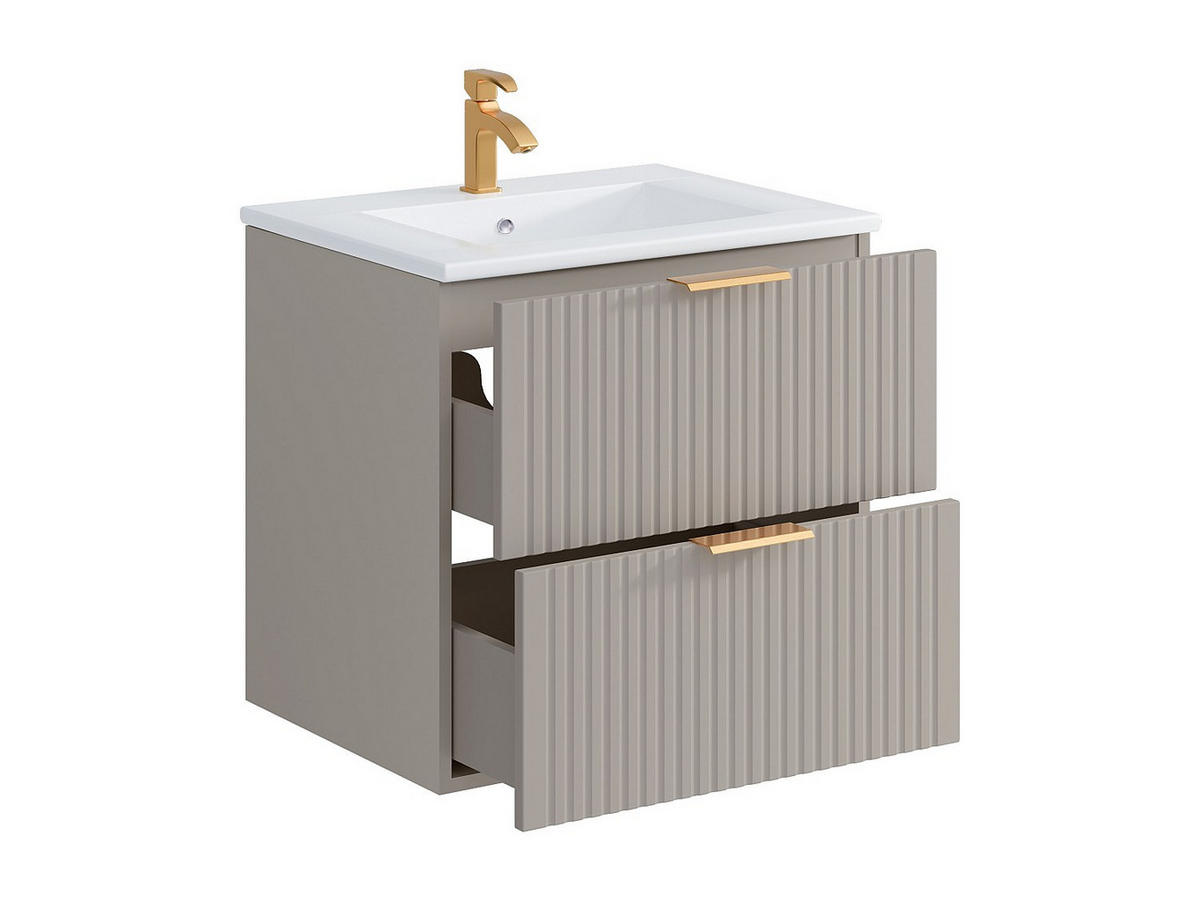 EINZELWASCHTISCH - 60cm x 46cm - MDF - beige - ZEVARA - Beige, Holz (60/57/46cm) - Vente-Unique