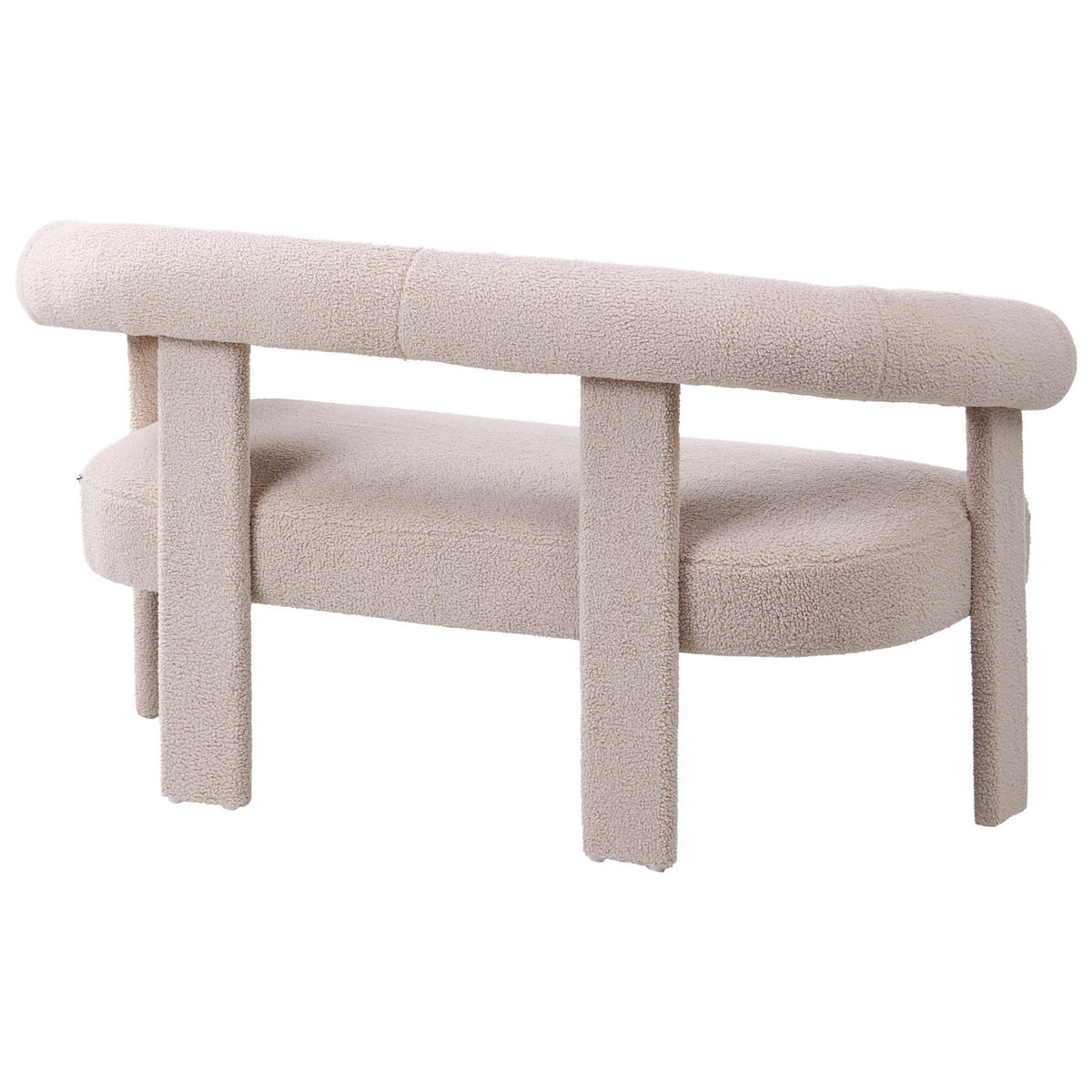 SADA POHOVEK Bouclé Světle béžová Ilbro - světle hnědá/béžová, textil (138/76/68cm) - Beliani