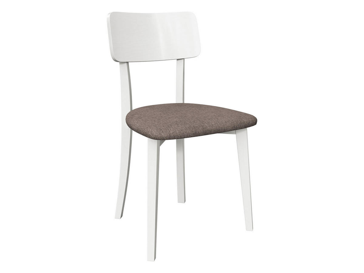 ESSZIMMERSTUHL Hugo VI - Hellbraun/Weiß, Holz/Textil (47/86/48cm) - MIRJAN24