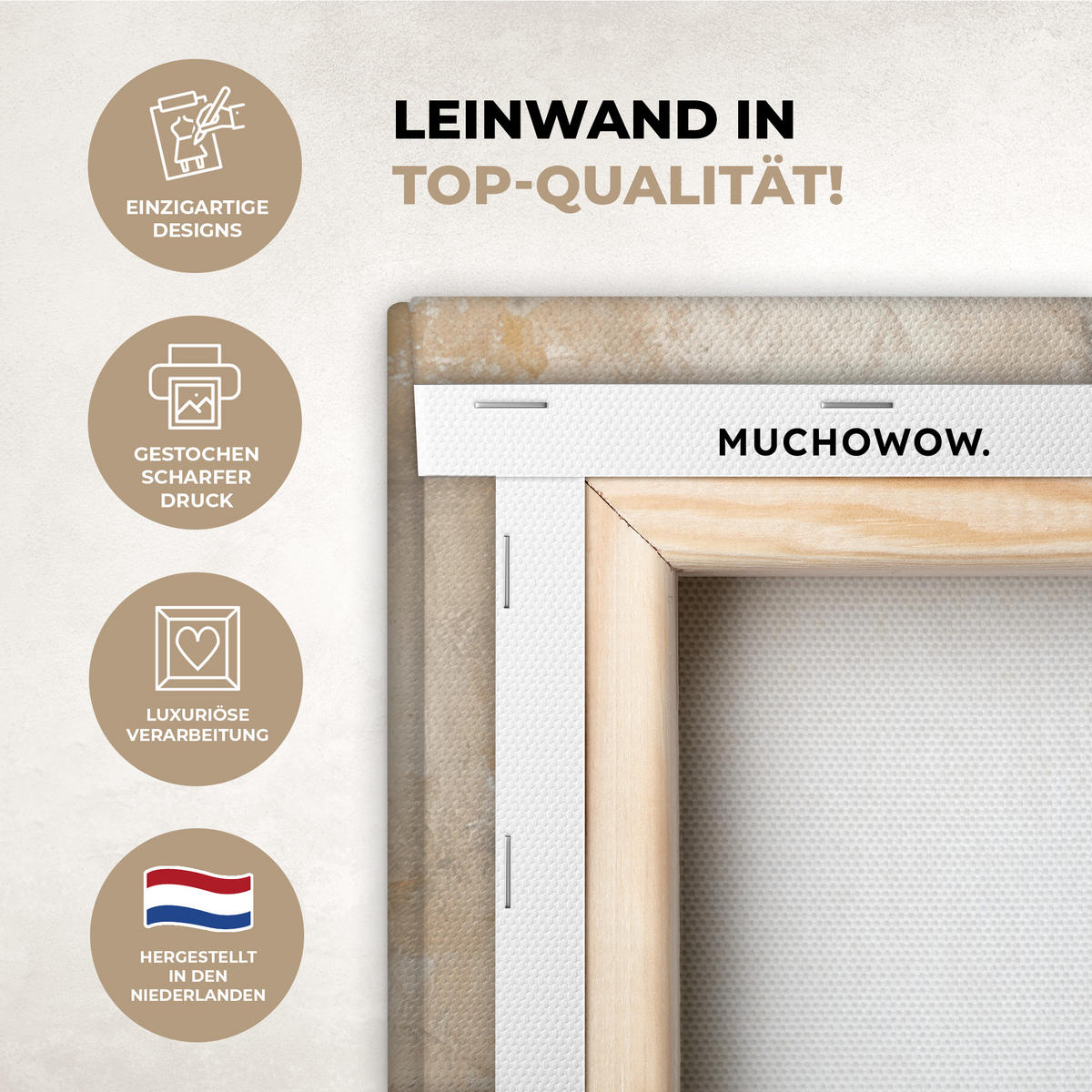 LEINWANDBILD Weihnachten - Kugeln - Beige - Gold 40x30 cm - Goldfarben, Textil (40/30cm) - MuchoWow