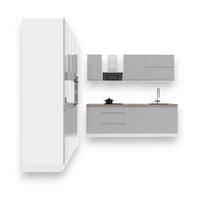 KÜCHENLEERBLOCK – 240 cm – K65-G400 – Velmora – Grau – ohne E-Geräte - Grau, Holzwerkstoff (240/212/160cm) - ROYAL24_MARKT