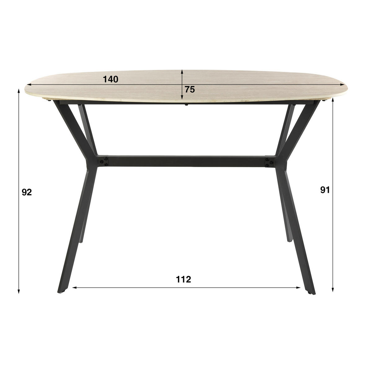 BARTISCH Romano 88 75/140/92 cm - Beige, Keramik (75/140/92cm) - Hoyz Collection