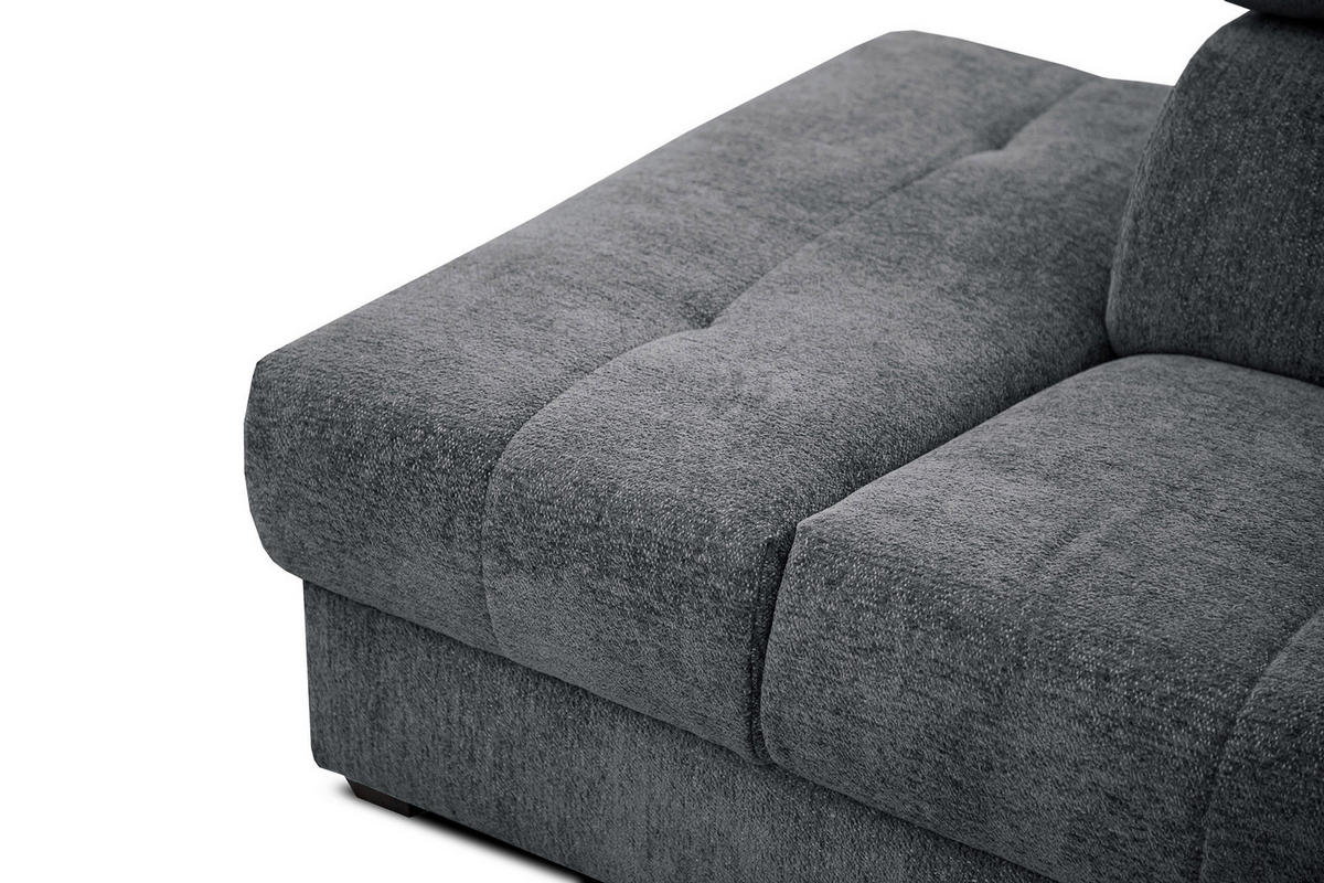 ECKSOFA CALVERA 5-Sitzer mit 1 Relaxfunktion, graphitfarben - Graphitfarben, Holzwerkstoff/Textil (239/298cm) - Courtois Laville