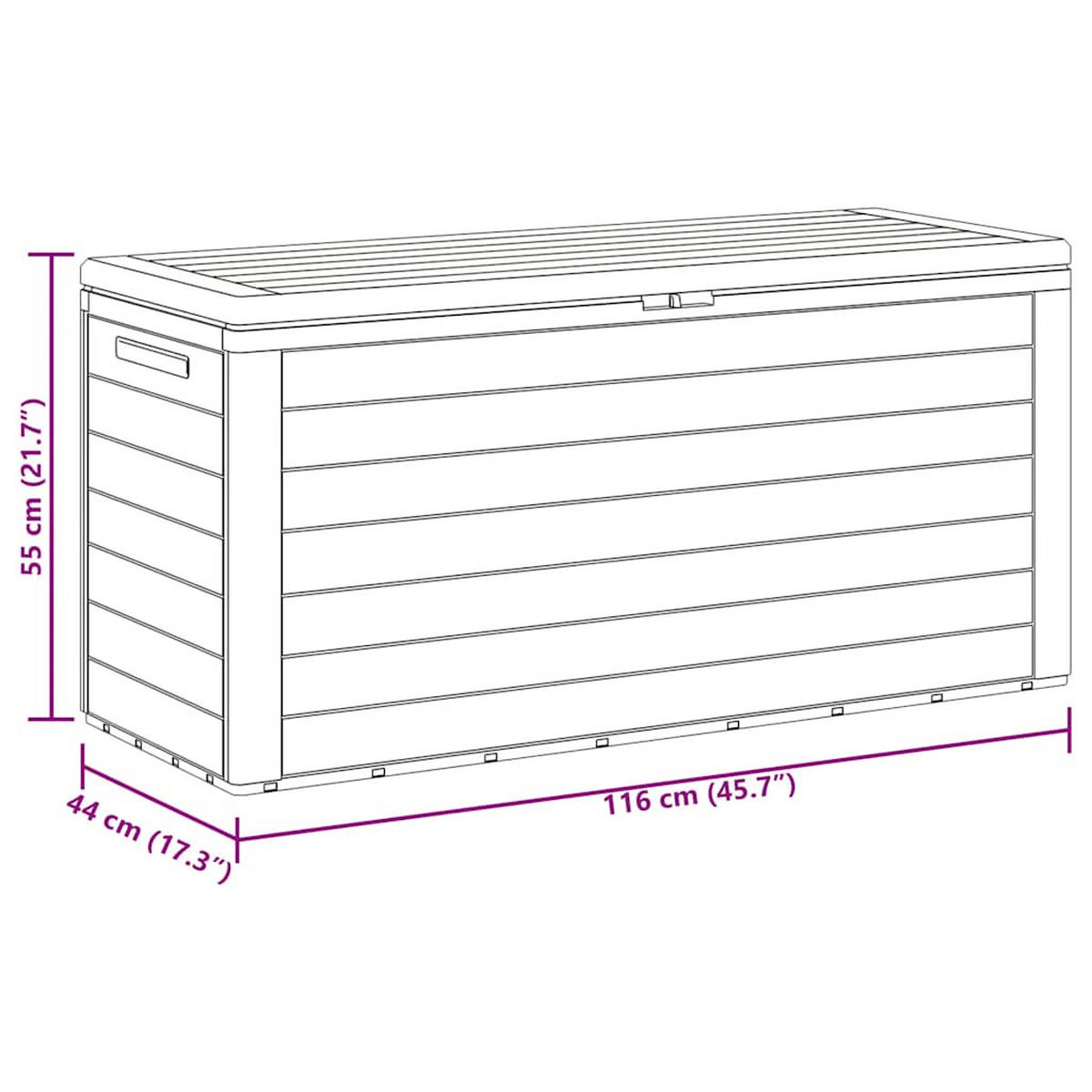 GARTENTRUHE Braun 78/44/55 Cm - Braun, Kunststoff (44/55/78cm) - vidaXL