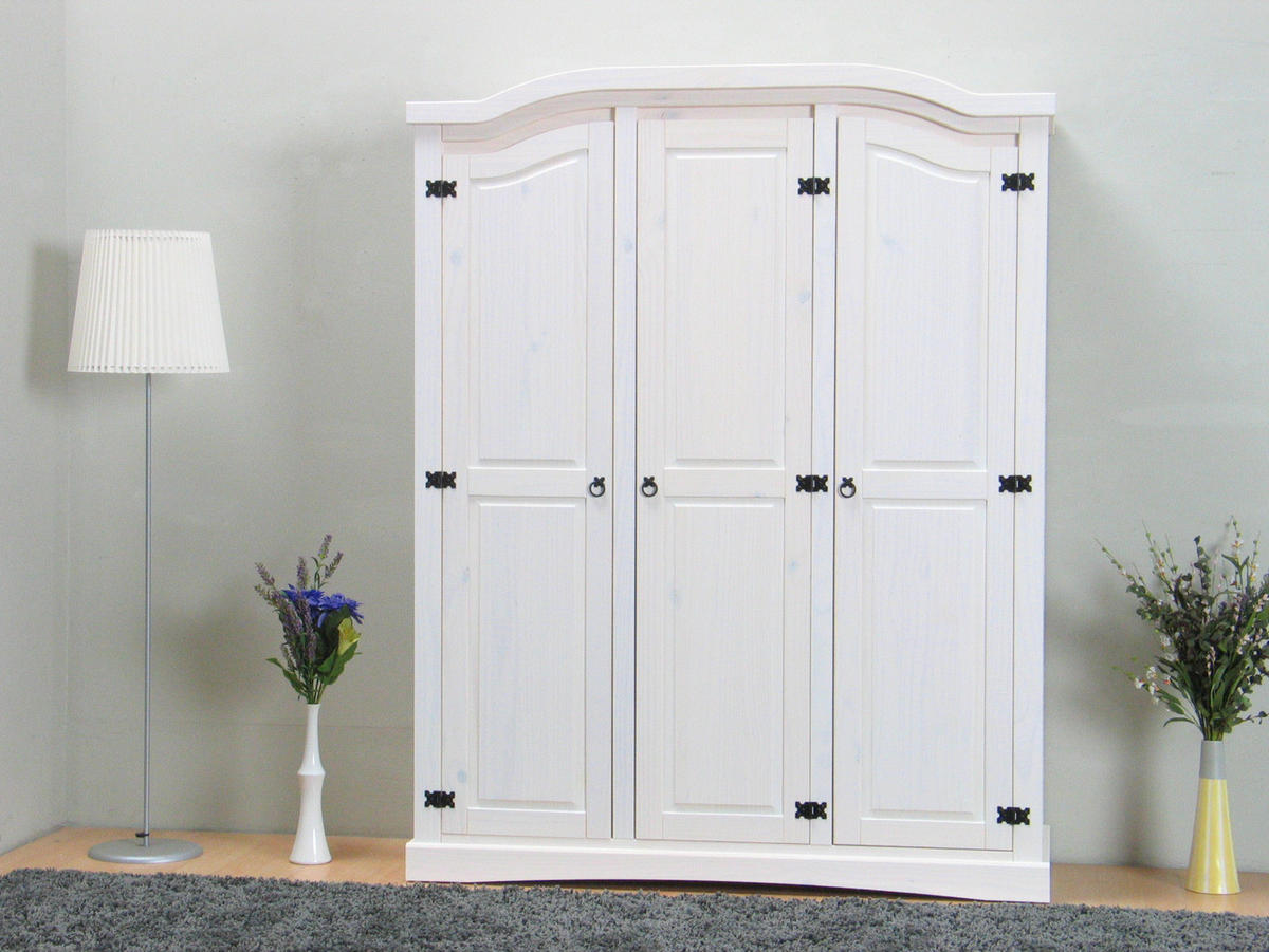 KLEIDERSCHRANK weiss - Weiß, Holz (152/193/54cm) - ebuy24