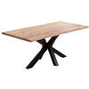 ESSTISCH Baumkante massiv Buche schwarz Riga 240 cm - Beige/Buchefarben, Holz/Metall (240/100/77cm) - SAM
