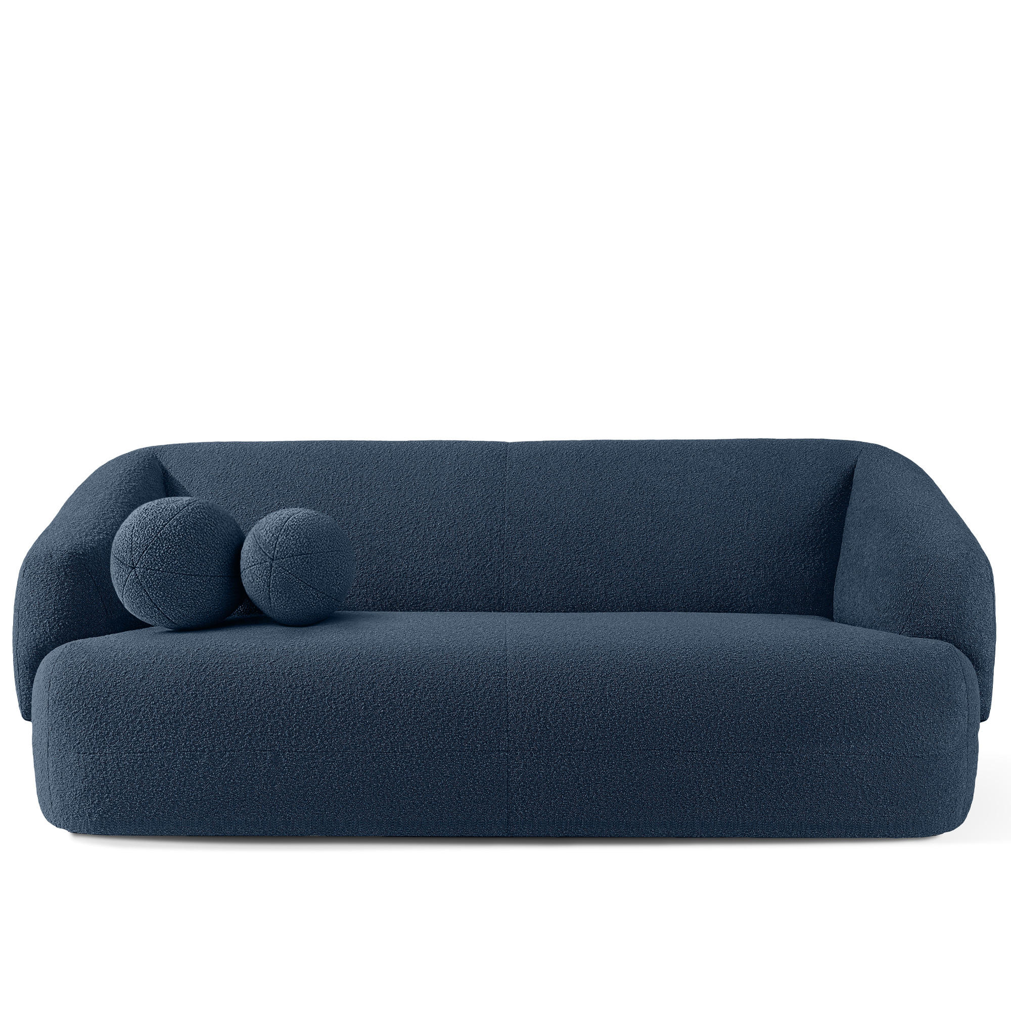 EINZELSOFA VIRA, Marineblau, Bouclé - Schwarz/Dunkelblau, Holz/Holzwerkstoff (210/84/100cm) - KONSIMO®