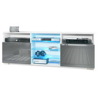 LOWBOARD Granada Front in Grau Hochglanz - Grau, Holzwerkstoff (146/54/35cm) - Vladon