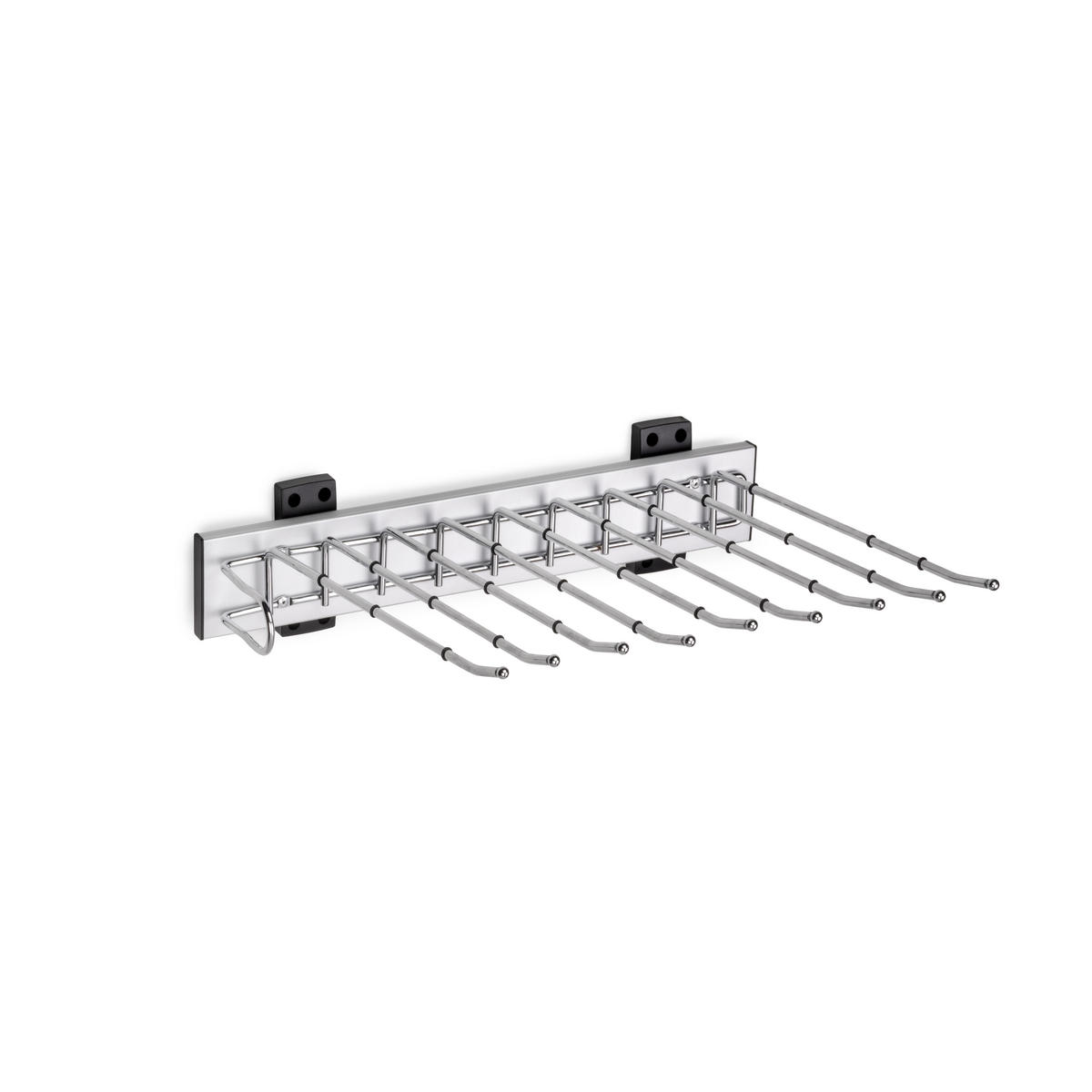 HOSENBÜGEL Self mit seitlicher Montage für Garderoben, Links, Verchromt, Stahl und Kunststoff und Aluminium - Chromfarben, Metall (11.6/34/47cm) - EMUCA
