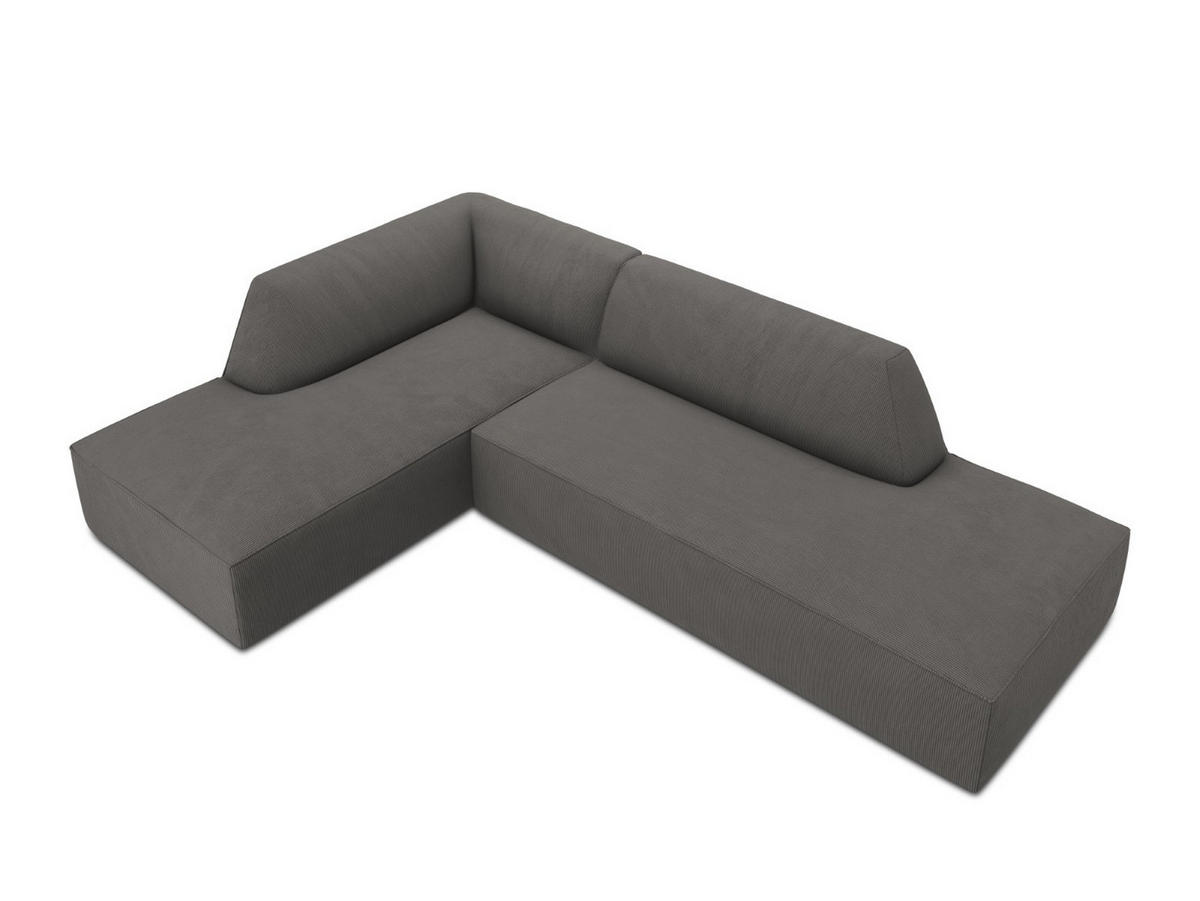 ECKSOFA links Ruby aus Cord dunkelgrau 4 Sitzplätze - Dunkelgrau, Textil (180/273cm) - Micadoni
