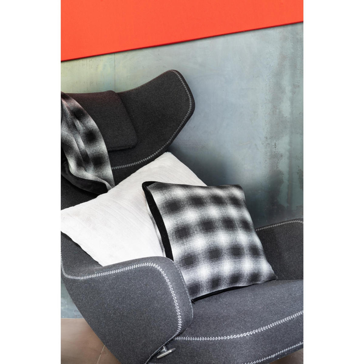KISSEN Lina umbra 45 x 45 cm - Grau, Textil (45/45cm) - Vivaraise