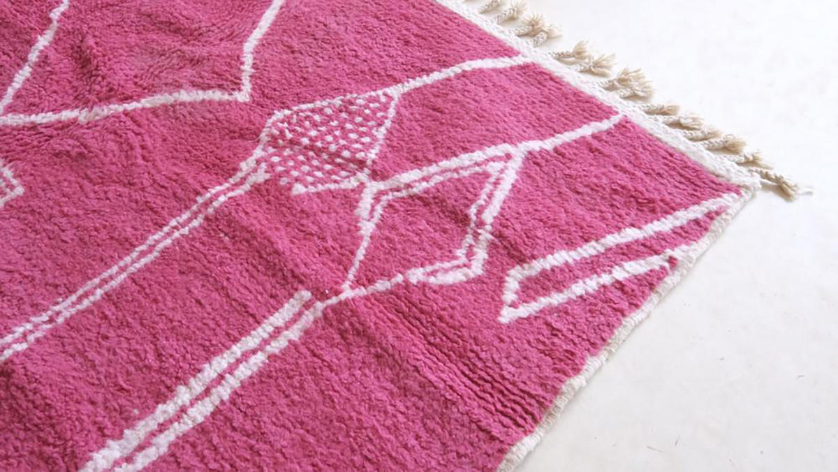 BERBERTEPPICH aus reiner Wolle 184x 253 cm - Pink, Naturmaterialien (184/253cm) - AFK Living