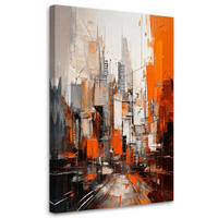 LEINWANDBILD Abstraktion 80x120cm - Orange, Textil (80/120cm) - Feeby