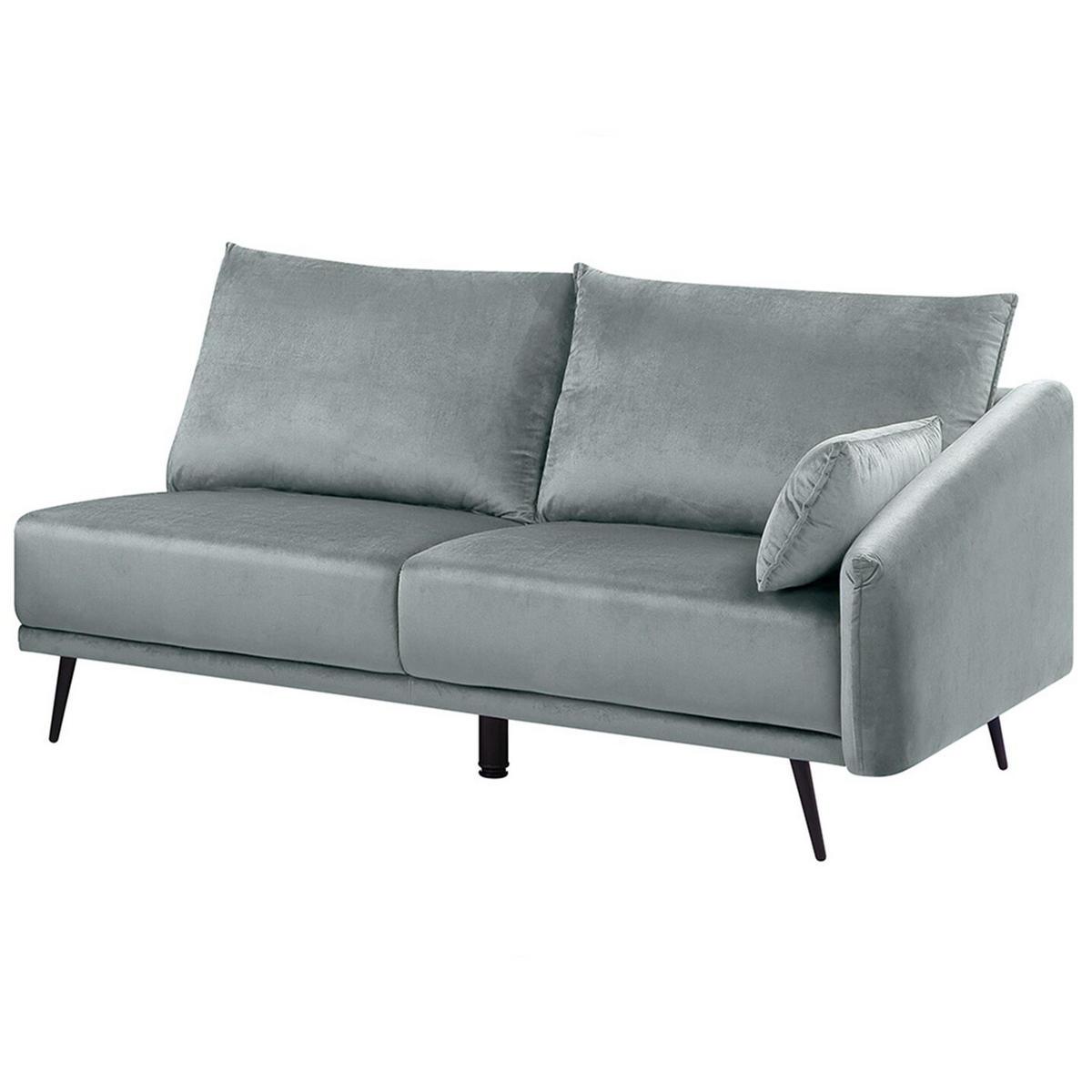 ECKSOFA Samtstoff Grau Varde - Grau, Textil (245/162cm) - Beliani