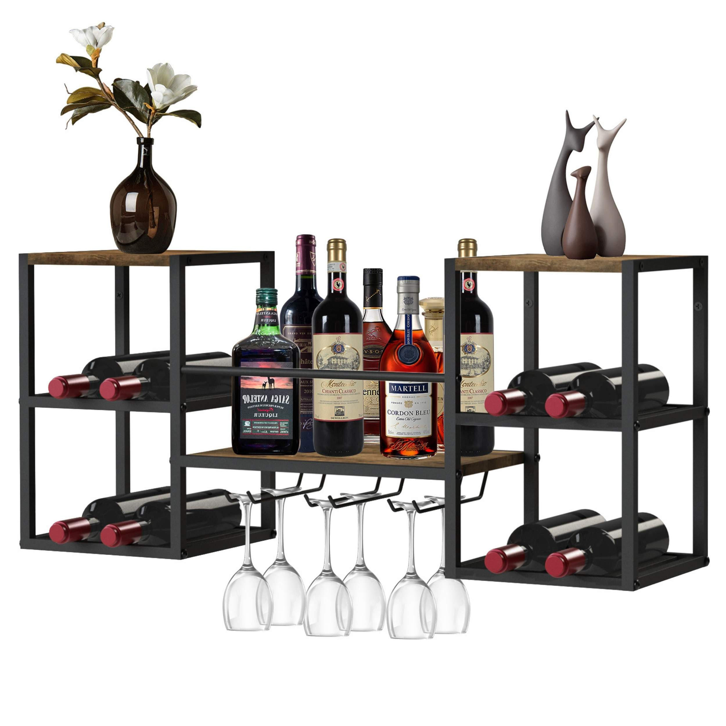 DanDiBo Weinregal Schwarz 88x40x25 cm