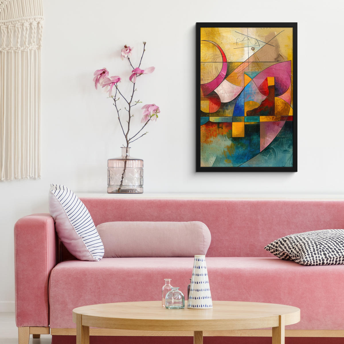 GERAHMTES BILD Kunst - Abstrakt - Modern 40x60 cm - Gelb, Papier (40/60cm) - MuchoWow