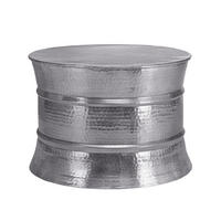 COUCHTISCH rund Ø62x33 cm Silber aus Aluminium Hammerschlag Design - Grau, Metall (62/62/33cm) - WOMO-DESIGN