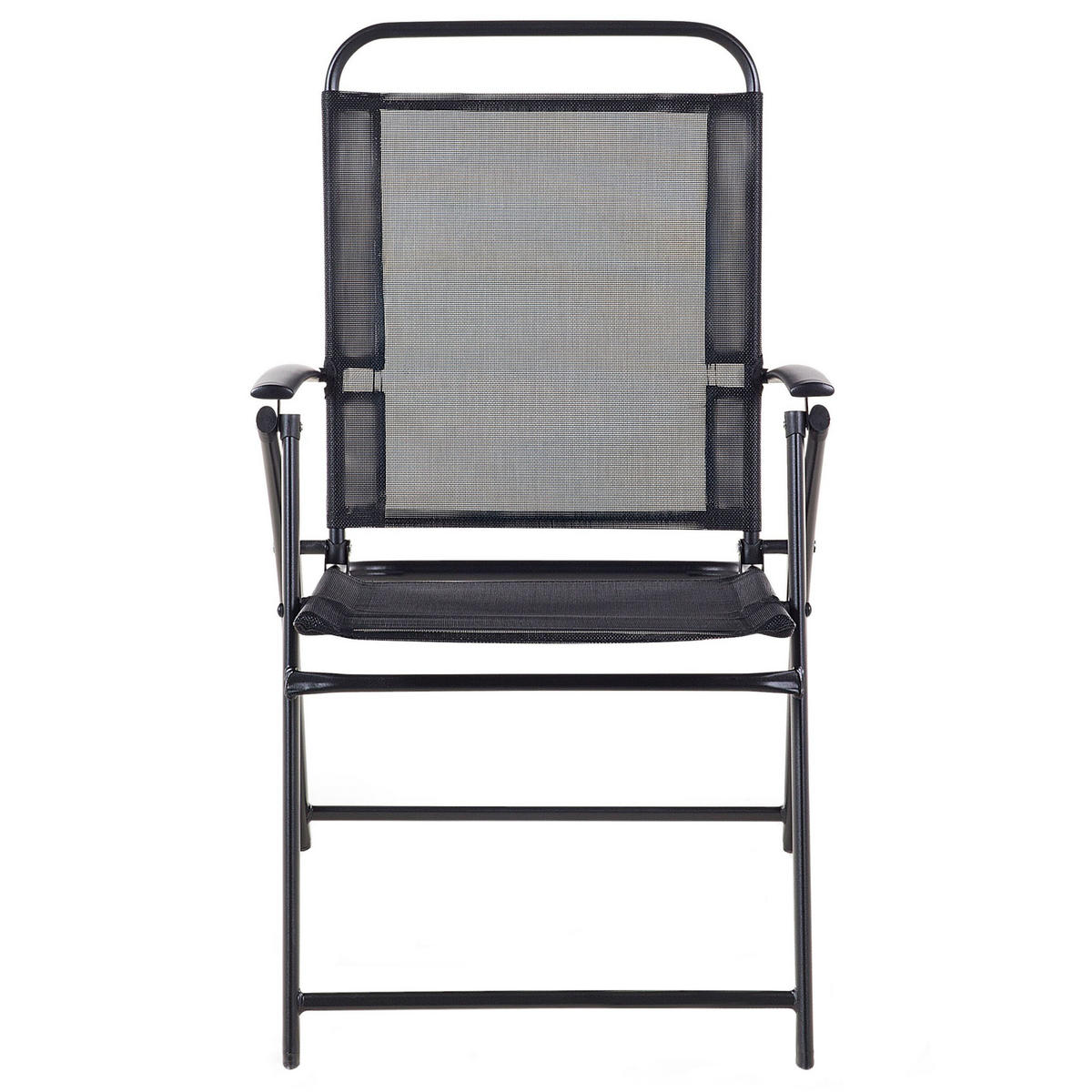 GARTENSTUHL 6er-Set Stahl schwarz Livo - Schwarz, Metall (48/90/66cm) - Beliani