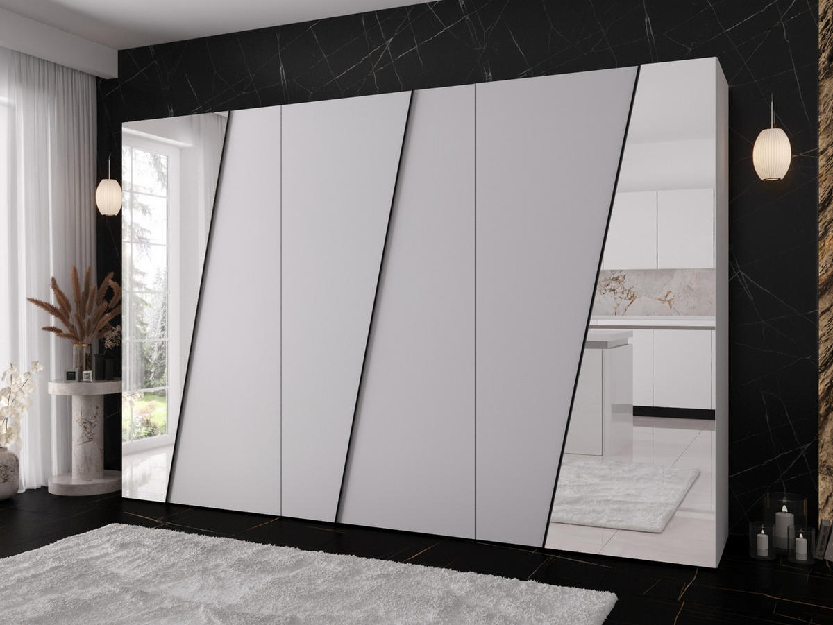 DREHTÜRENSCHRANK Zen 2L 300 cm - Schwarz/Weiß, Holzwerkstoff/Kunststoff (300/202/50cm) - MIRJAN24