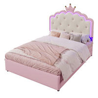 POLSTERBETT 140/200 cm rosa aus PU mit Ausziehbett und LED-Beleuchtung - Rosa, Kunststoff (140/200cm) - OKMYHOME