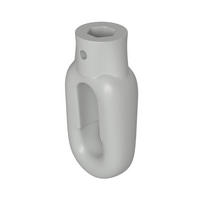 MARKISENÖSE Oval 10 mm Ral 7035 für Fleischerhaken - Grau, Kunststoff (1/6.5/6.5cm) - BAUHELD