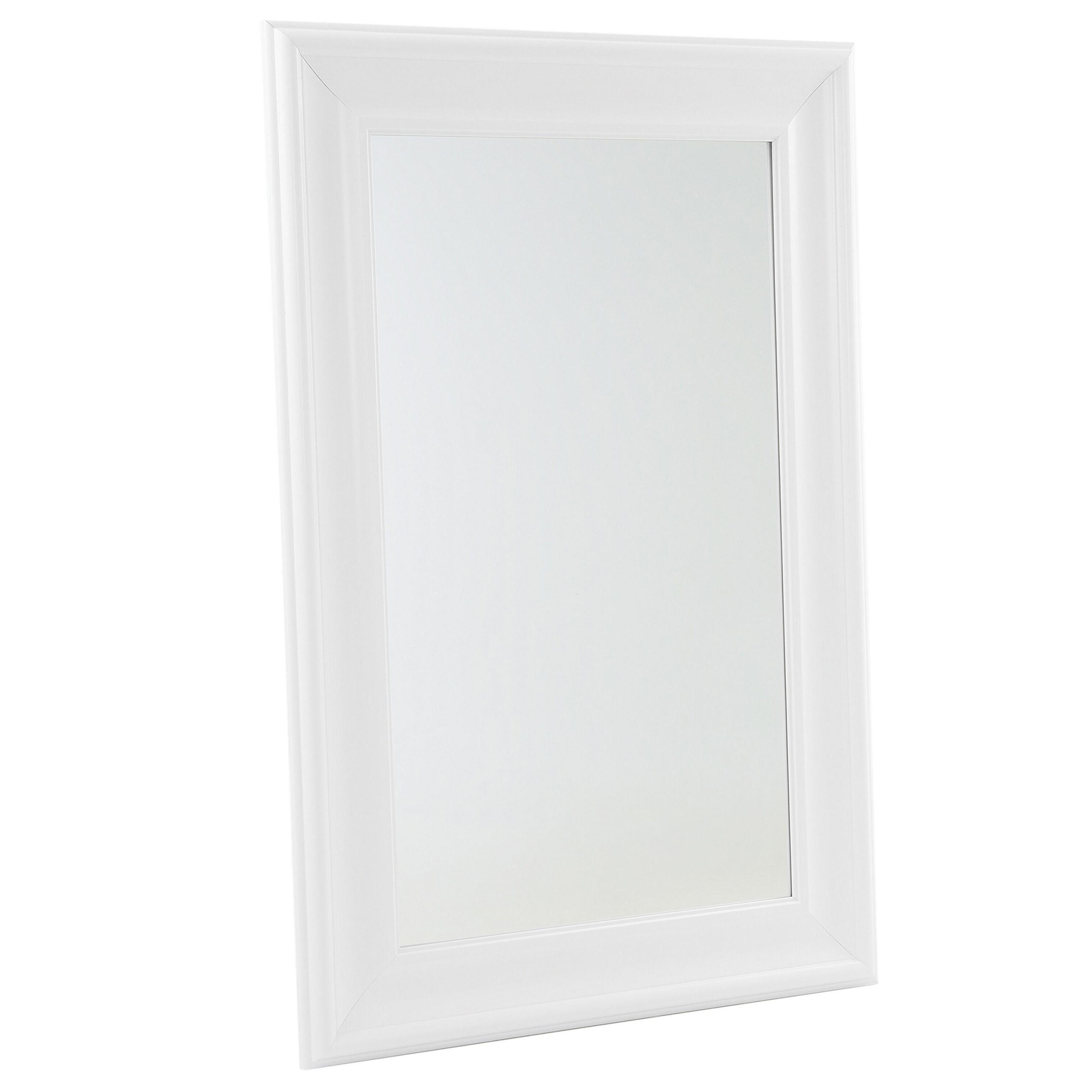 WANDSPIEGEL weiß rechteckig 60/90 cm Lunel - Weiß, Kunststoff (60/90/3cm) - Beliani