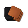 UNTERSETZER - Veganes Leder - Schwarz / Cognac - doppelseitig - 10 x 10 cm - 6 Stück - Schwarz/Braun, Kunststoff (10/10cm) - Cookinglife