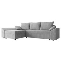 ECKSOFA Dante L Cord - Hellgrau/Schwarz, Holz/Kunststoff (240/140cm) - MIRJAN24