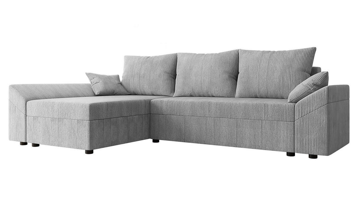 ECKSOFA Dante L Cord - Hellgrau/Schwarz, Holz/Kunststoff (240/140cm) - MIRJAN24
