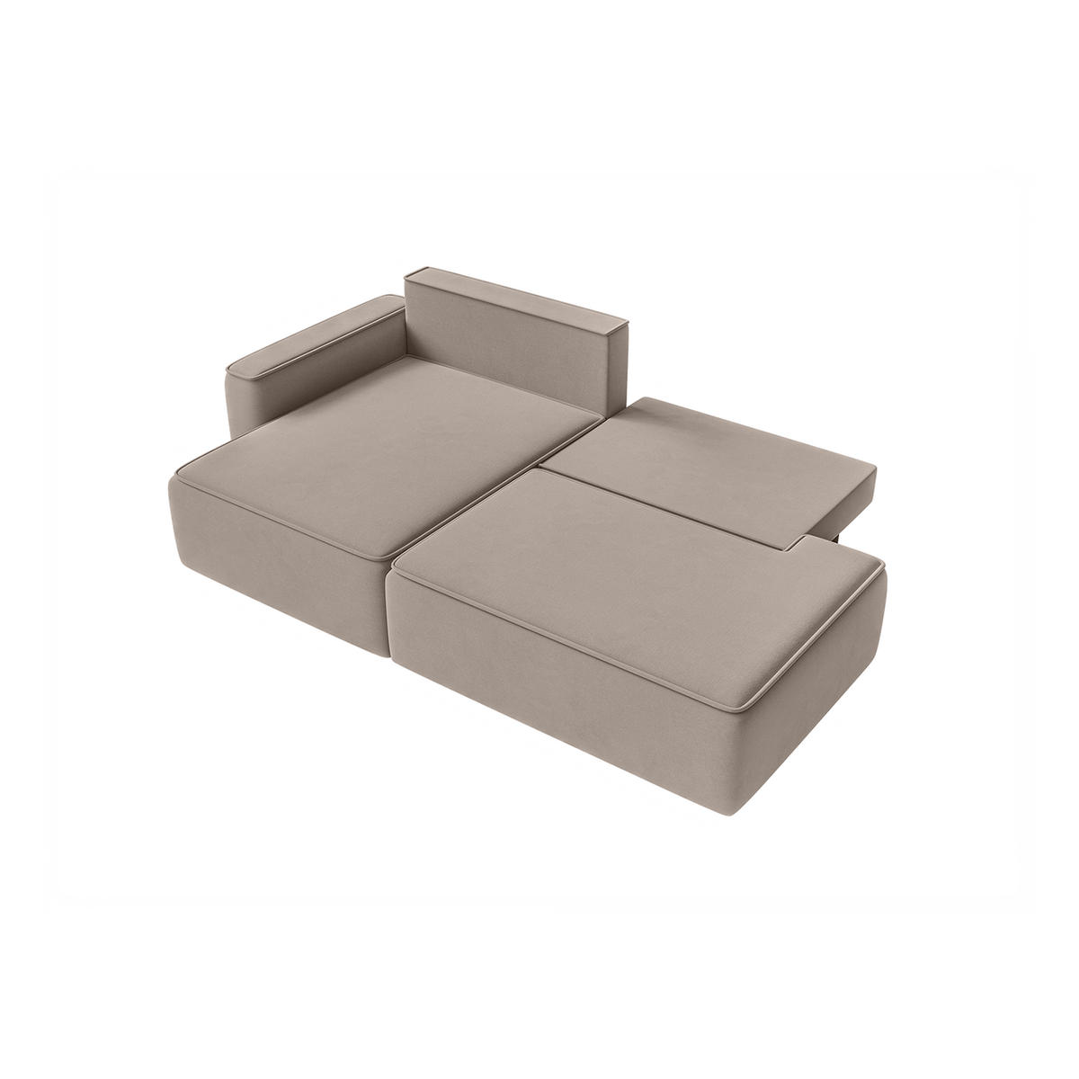ECKSOFA Sarro mit Schlaffunktion, Taupe - Taupe, Textil (165/260cm) - Fedve
